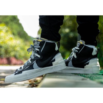 Nike Blazer Mid x Sacai Black/White-Wolf Grey