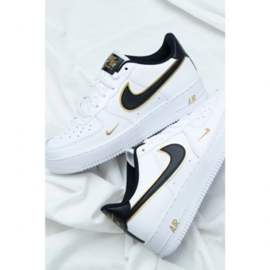 Nike Air Force 1 Double Swoosh White Metallic Gold