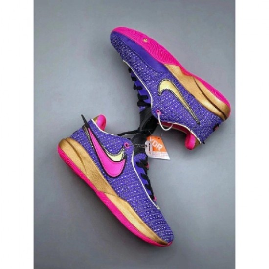 Nike LeBron 20 Purple Pink Gold