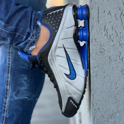 Nike Shox R4 Black Silver Blue