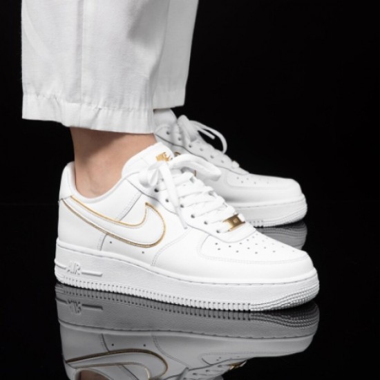 Nike Air Force 1 White Golden Swoosh