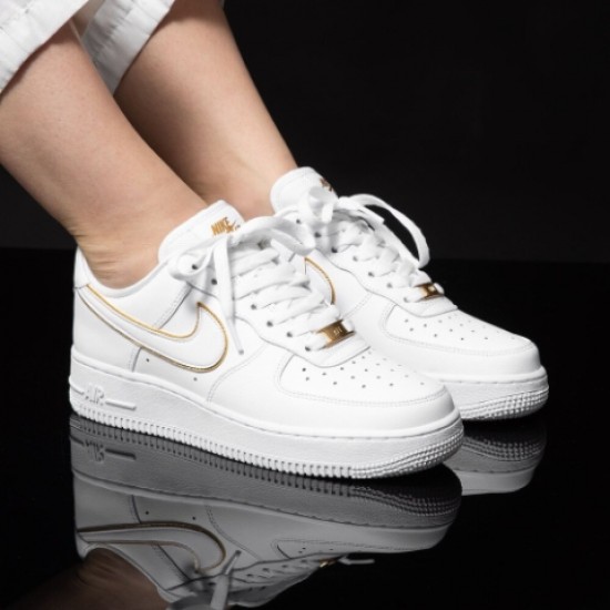 Nike Air Force 1 White Golden Swoosh