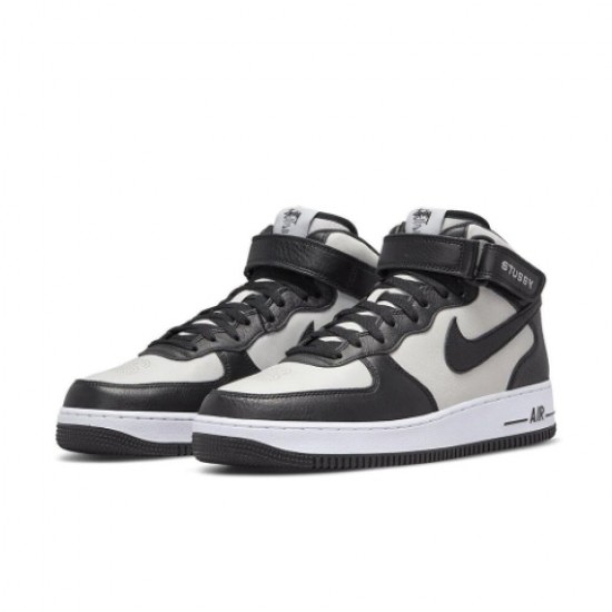 Nike Air Force 1 Mid Stussy Light Bone Black