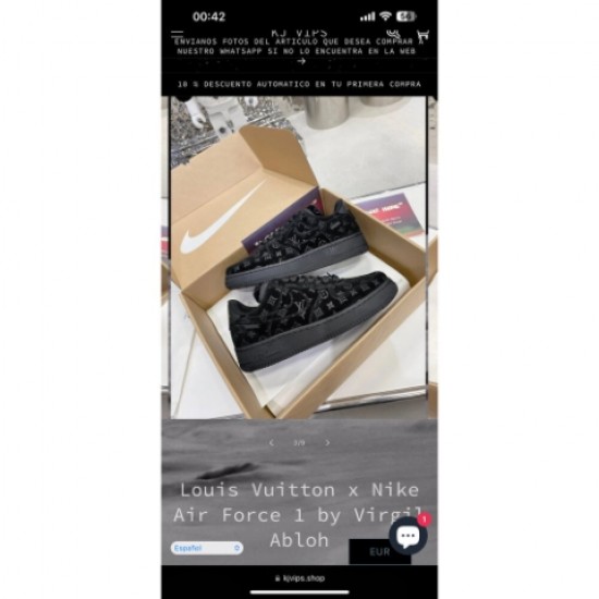 Nike Louis Vuitton Air Force 1 Low By Virgil Abloh Black