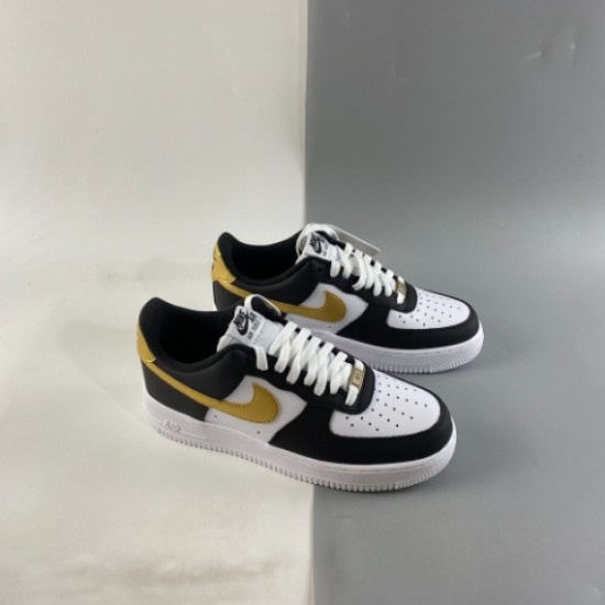 Nike Air Force 1 Low Black White Metallic Gold