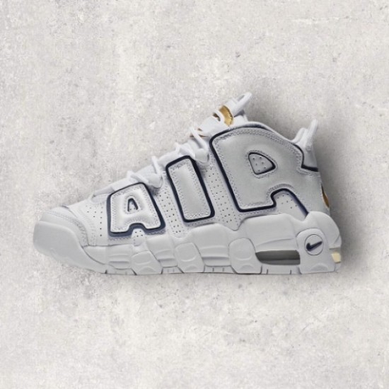 Nike Air More Uptempo White Blue Gold