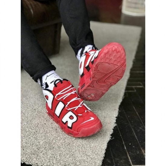 Nike Air More Uptempo University Red Black White