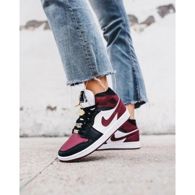 Nike Air Jordan 1 Mid SE Black Dark Beetroot