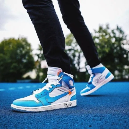 Nike Air Jordan 1 Retro High Off-White Blue Nike Air Jordan 1 Retro High Off-White Blue