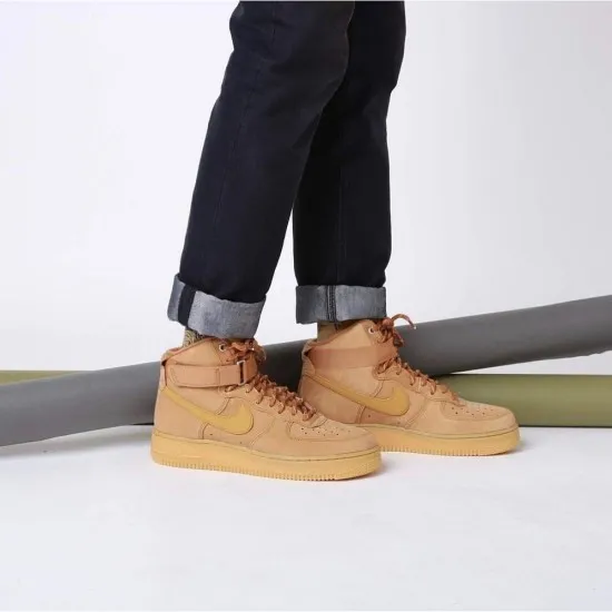 Nike Air Force 1 Mid Wheat Flax Gum Light Brown Nike Air Force 1 Mid Wheat Flax Gum Light Brown